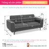 Sofa vải cao cấp thiết kế 3 chỗ tựa liền CASSIAH (2)