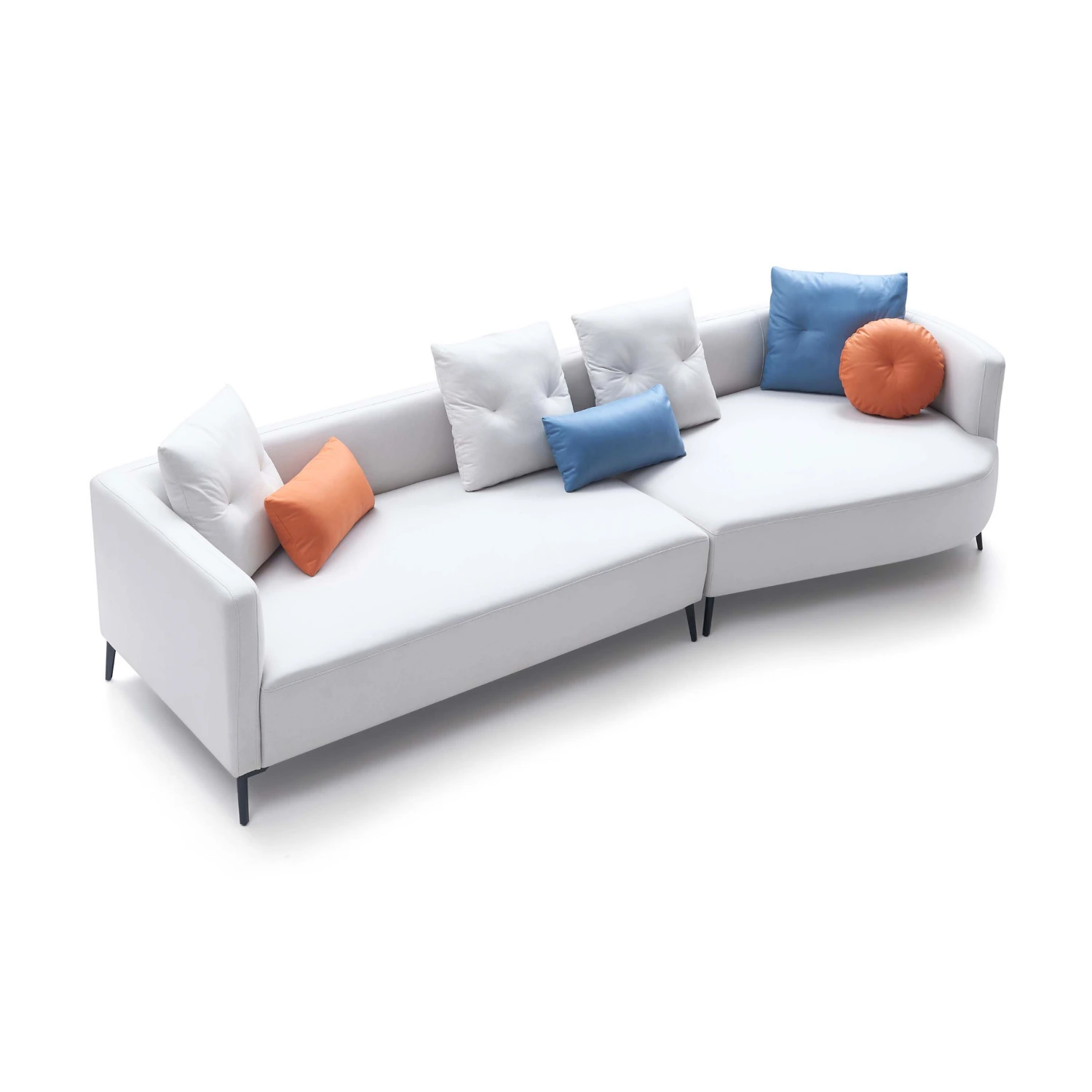 Sofa vang boc da co 4 cho ngoi WESTBROC 10