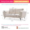 Sofa văng bọc vải có 3 chỗ ngồi ALEDWEN (2)
