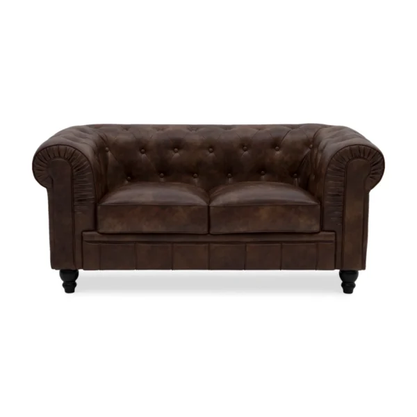 Sofa văng da 2 chỗ tựa liền BENJAMIN