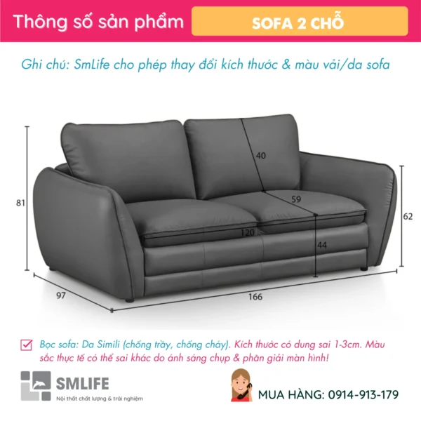 Sofa văng da hiện đại ZARRIN (2)