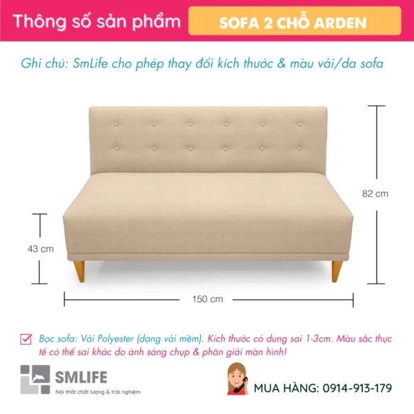 Sofa văng vải 2 chỗ ARDEN (2)