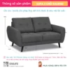 Sofa văng vải 2 chỗ tựa liền GALENO (2)
