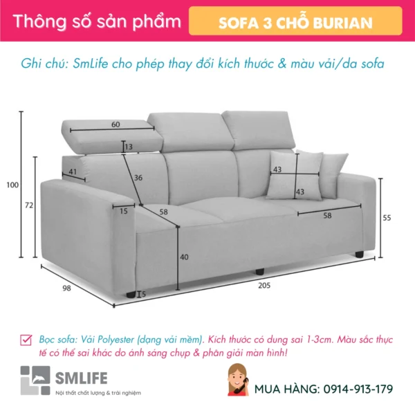 Sofa văng vải 3 chỗ gật gù BURIAN (2)