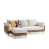 Sofa văng vải 3 chỗ tựa rời kèm ghế đôn FIROH