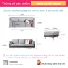 Sofa văng vải 3 chỗ tựa rời kèm ghế đôn FIROH (2)