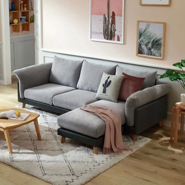 Sofa văng vải 3 chỗ tựa rời kèm ghế đôn FIROH (6)