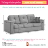 Sofa văng vải cao cấp 3 chỗ phòng khách ABERCIO (2)