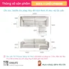 Sofa văng vải cao cấp 4 chỗ tựa liền LYNDON (2)
