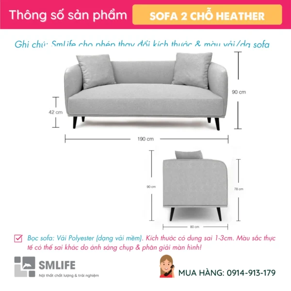 Sofa văng vải hiện đại HEATHER (2)