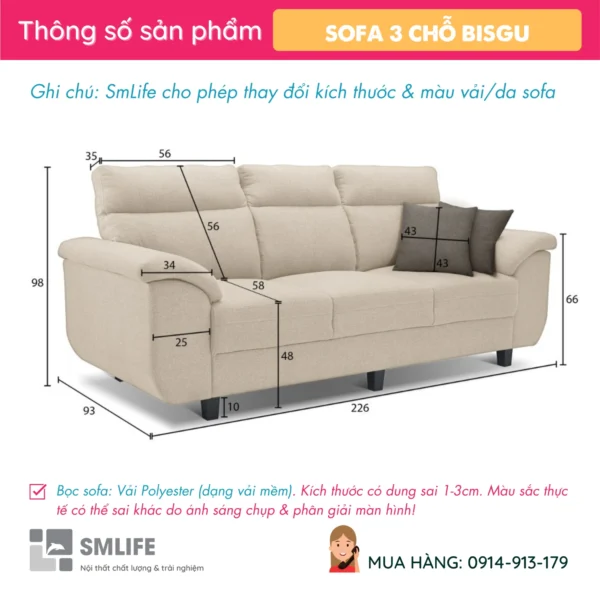 Sofa văng vải phòng khách BISGU (2)