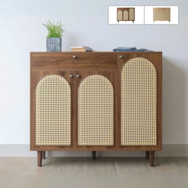 Tủ giày gỗ cánh mây hiện đại Annas