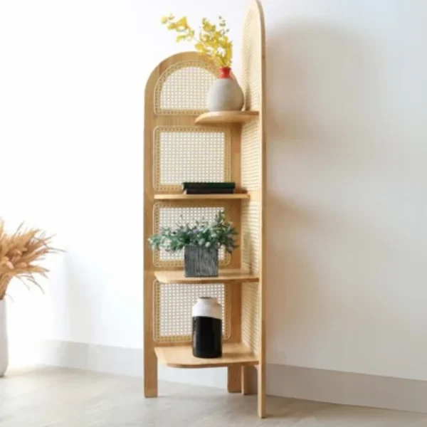 Tủ góc gỗ tự nhiên kết hợp mây nhân tạo Annas (8)