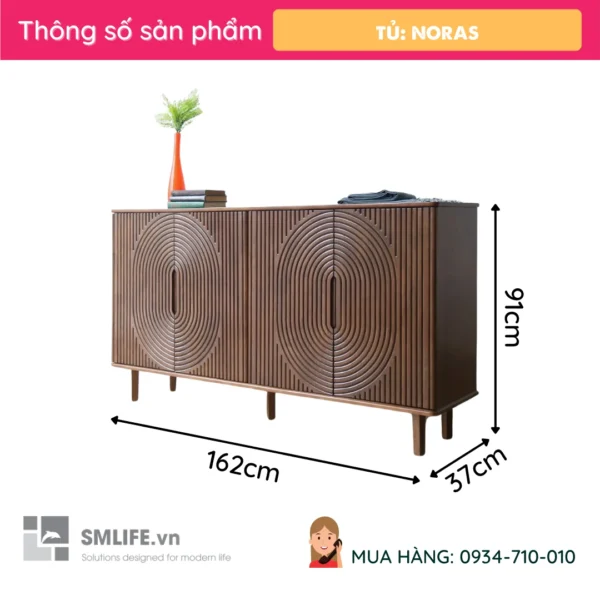 Tủ trang trí gỗ tự nhiên Noras (2)