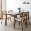 Bộ bàn ăn 4 ghế gỗ tự nhiên Minae