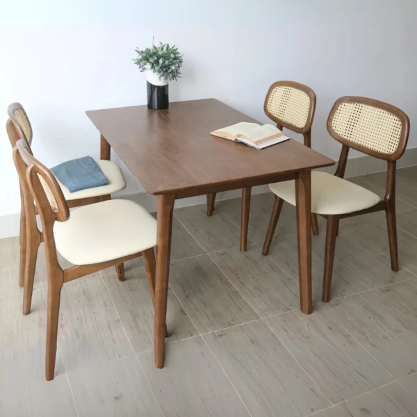 Bộ bàn ăn 4 ghế gỗ tự nhiên Minae (2)