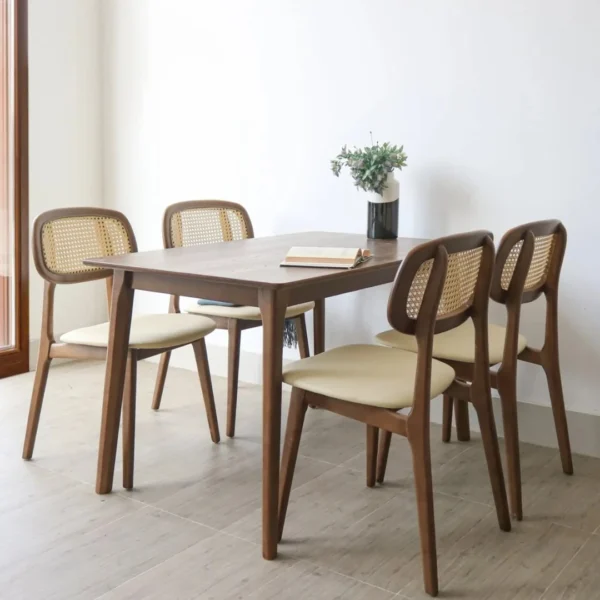Bộ bàn ăn 4 ghế gỗ tự nhiên Minae (5)