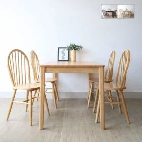 Bộ bàn ăn 4 ghế gỗ tự nhiên Sola