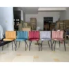 Ghe cafe vai nhung chan thep son tinh dien FAE 4