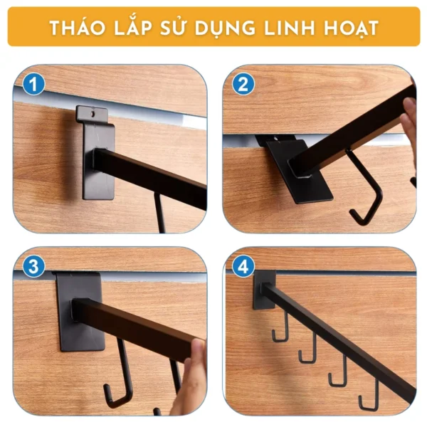 Gia treo nghieng 5 moc nguoc trung bay cai Slatwall 7