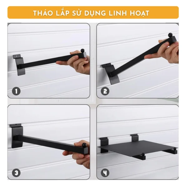 Gia treo thang 30cm trung bai cai Slatwall 4
