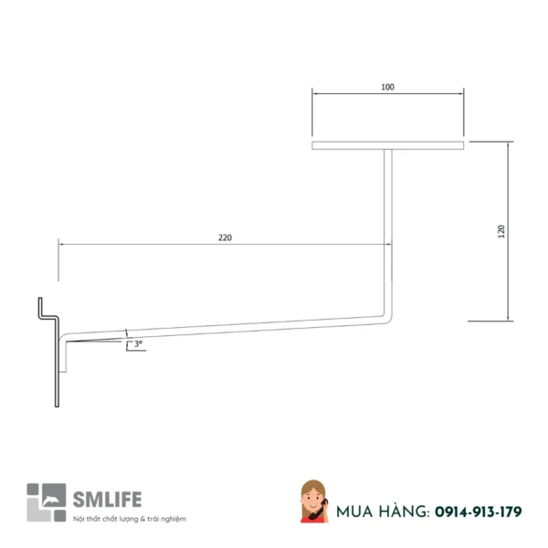 Gia trung bay non cai Slatwall 3