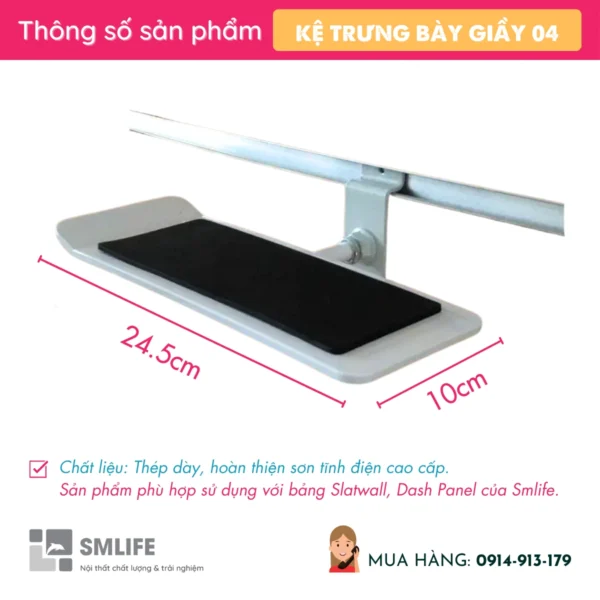 Ke trung bay giay dieu chinh do nghieng cai Slatwall 2