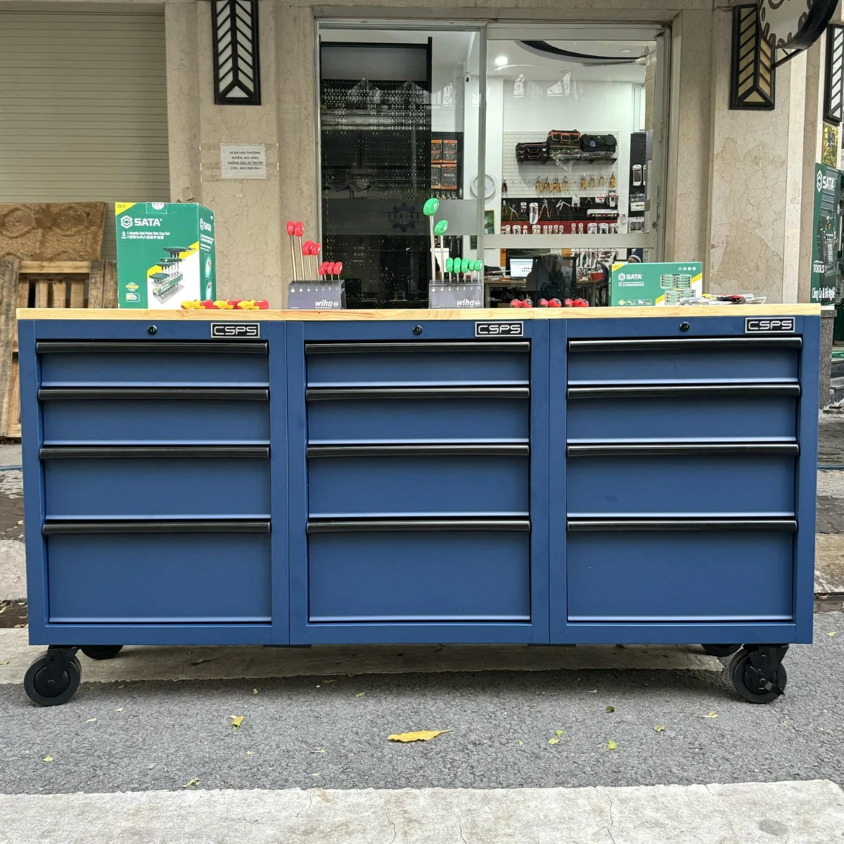 Ban nguoi co khi CSPS 183cm 3 tu 12 hoc keo 2 Bàn nguội cơ khí CSPS 183cm, 3 tủ 12 hộc kéo - Ảnh 9