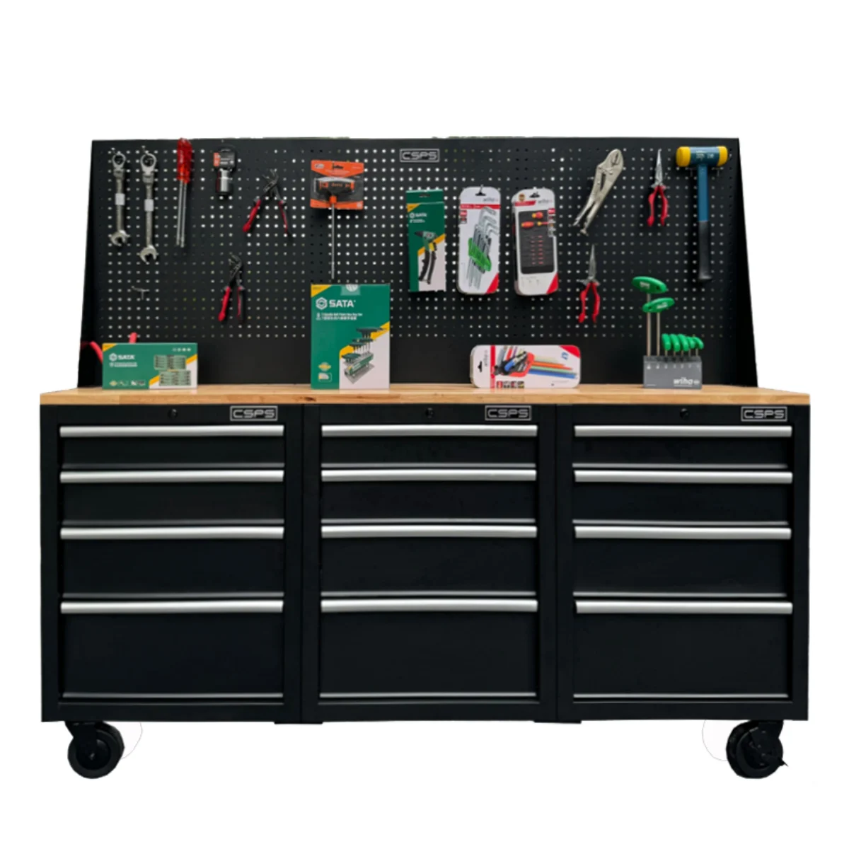 Ban nguoi co khi CSPS 183cm 3 tu 12 hoc keo kem vach pegboard 10 Bàn nguội cơ khí CSPS 183cm, 3 tủ 12 hộc kéo kèm vách Pegboard - Ảnh 13