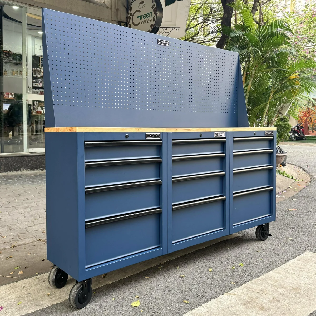 Ban nguoi co khi CSPS 183cm 3 tu 12 hoc keo kem vach pegboard 4 Bàn nguội cơ khí CSPS 183cm, 3 tủ 12 hộc kéo kèm vách Pegboard - Ảnh 19