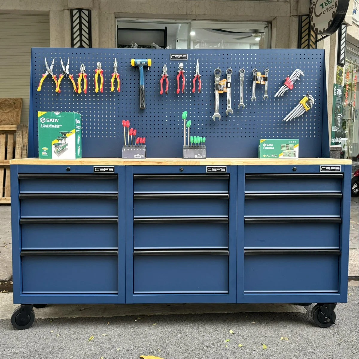 Ban nguoi co khi CSPS 183cm 3 tu 12 hoc keo kem vach pegboard 8 Ban nguoi co khi CSPS 183cm 3 tu 12 hoc keo kem vach pegboard 8