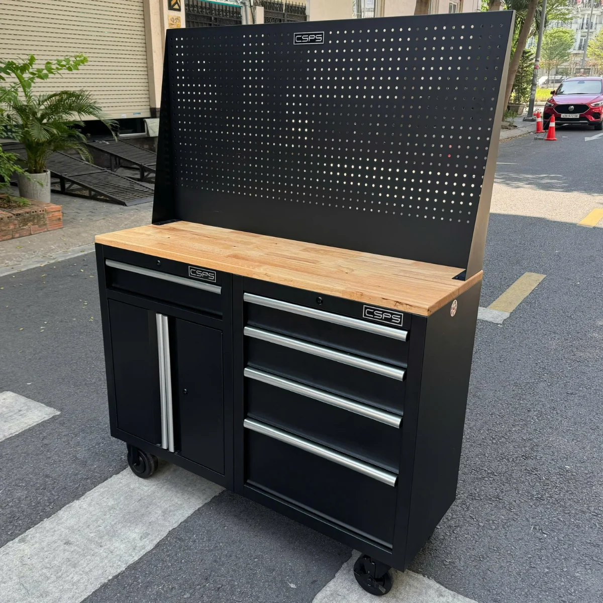 Ban nguoi gia cong co khi CSPS 122cm 2 tu 4 hoc 12 Bàn nguội gia công cơ khí CSPS 122cm, 2 tủ 5 hộc kéo - Ảnh 13