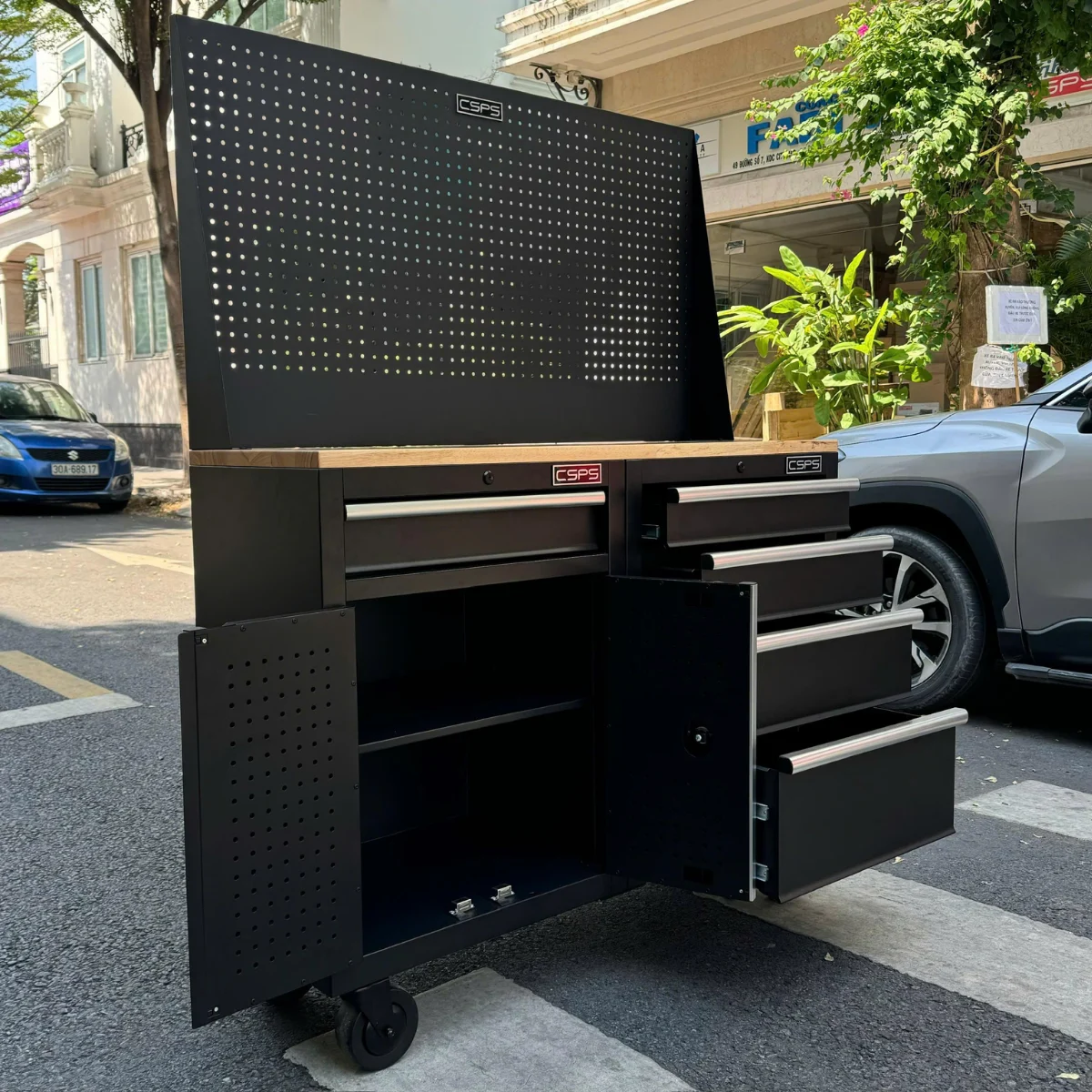 Ban nguoi gia cong co khi CSPS 122cm 2 tu 4 hoc 13 Bàn nguội gia công cơ khí CSPS 122cm, 2 tủ 5 hộc kéo - Ảnh 12