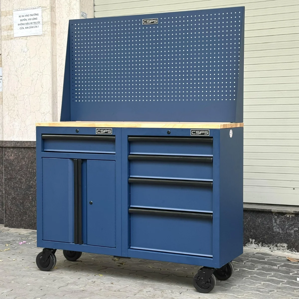 Ban nguoi gia cong co khi CSPS 122cm 2 tu 4 hoc 8 Bàn nguội gia công cơ khí CSPS 122cm, 2 tủ 5 hộc kéo - Ảnh 17