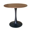 Ban cafe tron mat MDF phu veneer chan thep ELMA Ban cafe tron mat MDF phu veneer chan thep ELMA