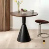 Ban cafe tron mat MDF phu veneer chan thep FIRA 3 Bàn cafe tròn mặt MDF phủ veneer chân thép FIRA - Ảnh 3