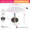 Ban cafe tron mat MDF son chan inox BELA 2 Bàn cafe tròn mặt MDF sơn chân inox BELA - Ảnh 2