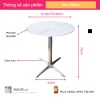 Ban cafe tron mat da chan inox DAWN 2 Bàn cafe tròn mặt đá chân inox DAWN - Ảnh 2