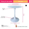 Ban cafe tron mat da phien chan thep EDEN 3 Bàn cafe tròn mặt đá phiến chân thép EDEN - Ảnh 2