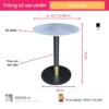 Ban cafe tron mat da phien chan thep MUSE 3 Bàn cafe tròn mặt đá phiến chân thép MUSE - Ảnh 2