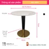 Ban cafe tron mat da phien chan thep REED 2 Bàn cafe tròn mặt đá phiến chân thép REED - Ảnh 2