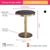 Ban cafe tron mat da phien vien inox ma vang ALBA 2 Bàn cafe tròn mặt đá phiến viền inox mạ vàng ALBA - Ảnh 2