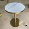 Ban cafe tron mat da phien vien inox ma vang ALBA 3 Bàn cafe tròn mặt đá phiến viền inox mạ vàng ALBA - Ảnh 3