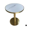 Ban cafe tron mat da phien vien inox ma vang ALBA 4 Bàn cafe tròn mặt đá phiến viền inox mạ vàng ALBA - Ảnh 4