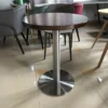 Ban cafe tron mat go MDF phu veneer chan inox CASA 3 Bàn cafe tròn mặt gỗ MDF phủ veneer chân inox CASA - Ảnh 3