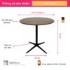 Ban cafe tron mat go MDF phu veneer chan thep OTTO 2 Bàn cafe tròn mặt gỗ MDF phủ veneer chân thép OTTO - Ảnh 2