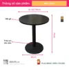 Ban cafe tron mat go chan thep GALE 2 Bàn cafe tròn mặt gỗ chân thép GALE - Ảnh 2