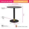 Ban cafe tron mat go chan thep LUNA 2 Bàn cafe tròn mặt gỗ chân thép LUNA - Ảnh 2