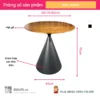 Ban cafe tron mat go chan thep NOVA 2 Bàn cafe tròn mặt gỗ chân thép NOVA - Ảnh 2