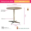 Ban cafe tron mat go phu verneer chan inox FLINT 2 Bàn cafe tròn mặt gỗ phủ verneer chân inox FLINT - Ảnh 2
